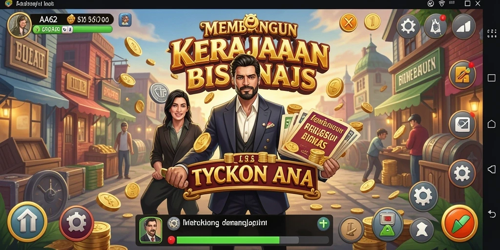 Screenshot gameplay AA62 menampilkan keseruan dalam pengelolaan bisnis Tycoon.