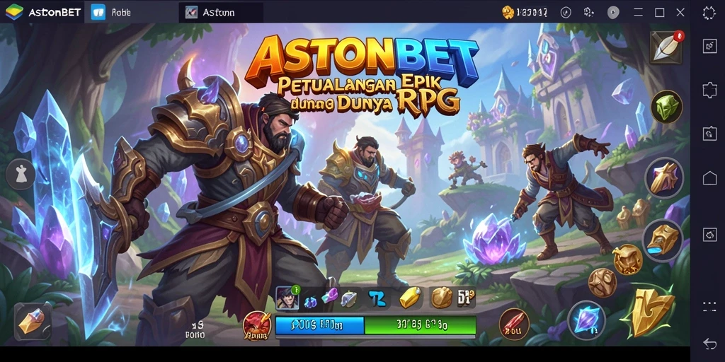 Tampilan gameplay ASTONBET yang menakjubkan dan atmosfer RPG yang mendalam.