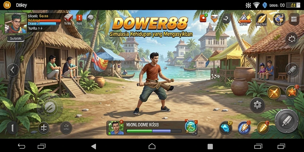 Tampilan gameplay DOWER88 yang menarik dan penuh warna.