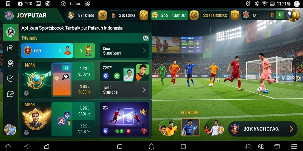 Tampilan antarmuka aplikasi JOYPUTAR saat bertaruh pada olahraga.