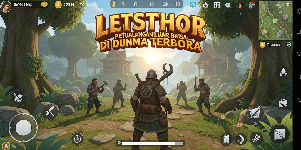 Tampilan gameplay menakjubkan dari LETSTHOR dalam dunia terbuka.