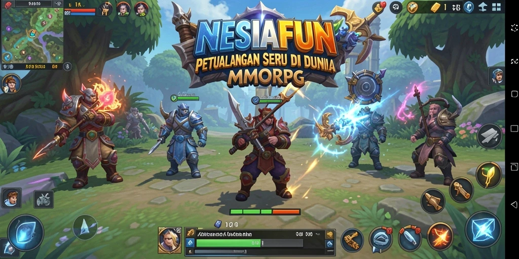 Screenshot NESIAFUN menampilkan aksi seru dalam dunia MMORPG.