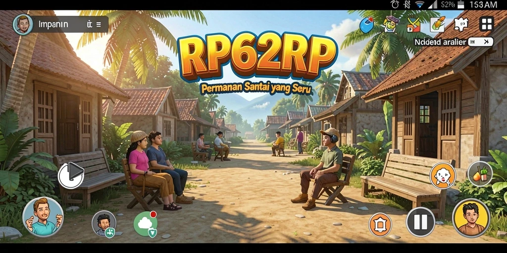 Tangkapan layar menunjukkan gameplay RP62RP dengan grafis cerah dan menarik.