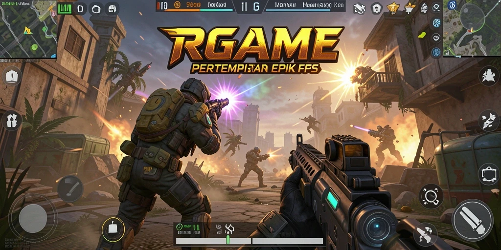 Tangkapan layar utama RPGAME menampilkan aksi seru dari gameplay FPS.