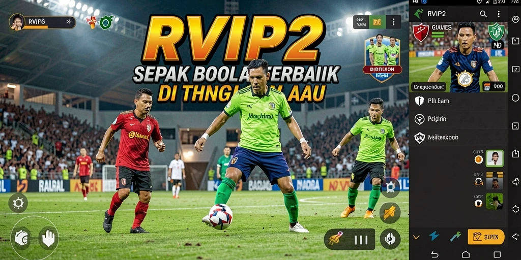 Tangkapan layar gameplay RVIP2 yang menunjukkan akselerasi pemain sepak bola.