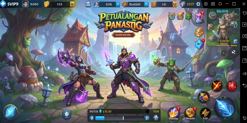 Tampilan gameplay SVIP9 yang penuh aksi dan petualangan RPG.