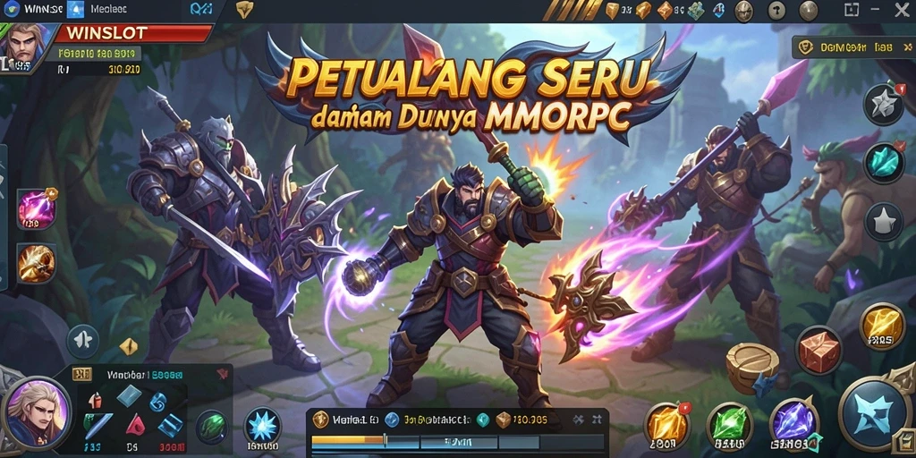 Screenshot gameplay seru WINSLOT menampilkan aksi pertempuran MMORPG.