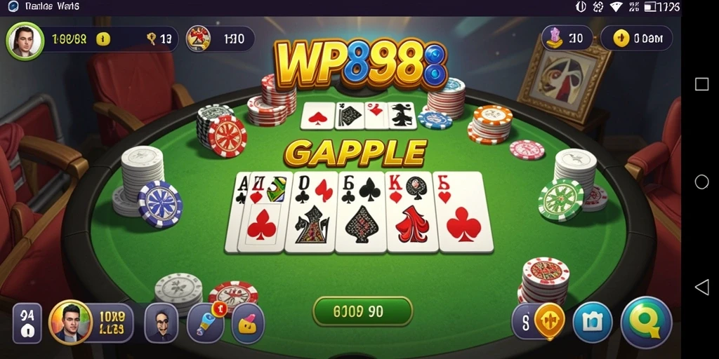 Screenshot gameplay WP888 yang menampilkan suasana seru bermain Gaple.