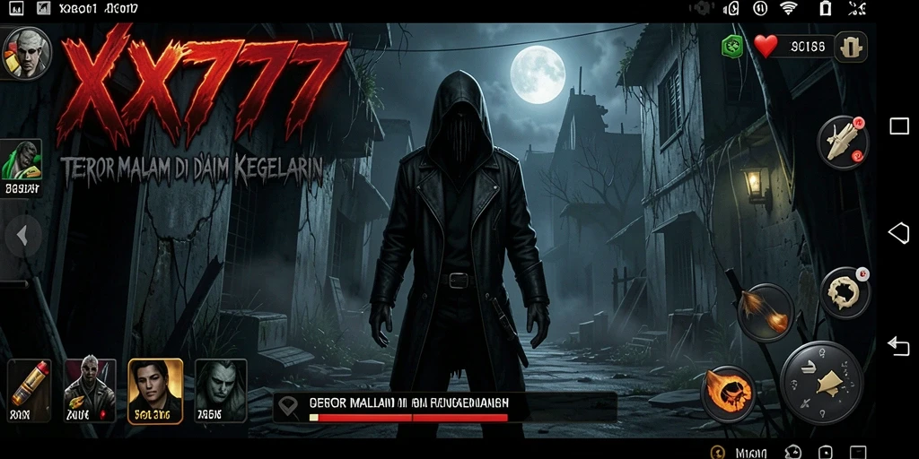 Gameplay XXX777 menampilkan atmosfer mencekam dan aksi seram.